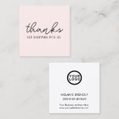 Vielen Dank für die Minimalistische moderne Square Quadratische Visitenkarte (Vorne/Hinten)