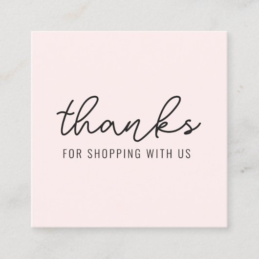 Vielen Dank für die Minimalistische moderne Square Quadratische Visitenkarte (Vorderseite)