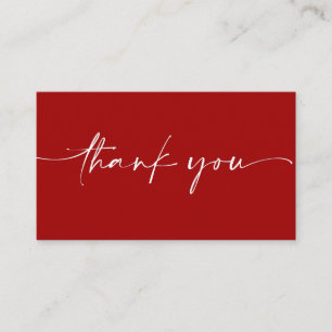 Vielen Dank für die Minimalistische Rot-Schrift-Ka Visitenkarte
