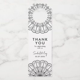 Vielen Dank für die minimalistische Schwarz-Weiß-B Flaschenanhänger