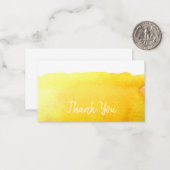 Vielen Dank für die moderne, einfache gelbe Aquare Mitteilungskarte (Vorderseite/Rückseite Beispiel)