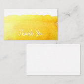 Vielen Dank für die moderne, einfache gelbe Aquare Mitteilungskarte (Vorne/Hinten)