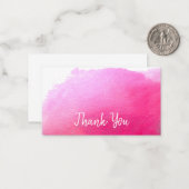 Vielen Dank für die moderne, einfache rosa Aquarel Mitteilungskarte (Vorderseite/Rückseite Beispiel)