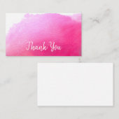 Vielen Dank für die moderne, einfache rosa Aquarel Mitteilungskarte (Vorne/Hinten)