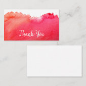 Vielen Dank für die moderne, einfache rote Aquarel Mitteilungskarte (Vorne/Hinten)