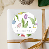 Vielen Dank für die moderne farbige Tulip Runder Aufkleber