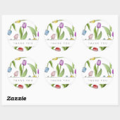 Vielen Dank für die moderne farbige Tulip Runder Aufkleber (Blatt)