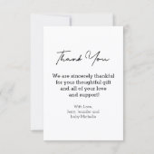 Vielen Dank für die moderne handgeschriebene Fotok Dankeskarte (Rückseite)