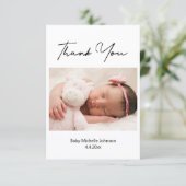 Vielen Dank für die moderne handgeschriebene Fotok Dankeskarte (Stehend Vorderseite)