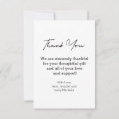 Vielen Dank für die moderne handgeschriebene Fotok Dankeskarte (Rückseite)