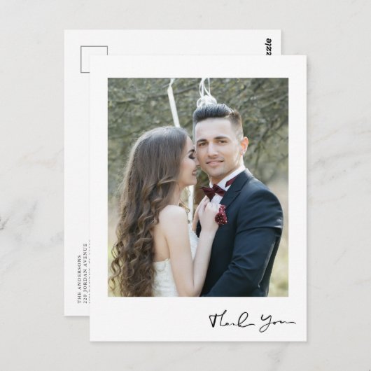 Vielen Dank für die moderne Hochzeit des vertikale Postkarte (Vorne/Hinten)