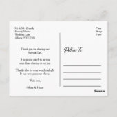 Vielen Dank für die moderne Hochzeitskarte | Elega Postkarte (Rückseite)