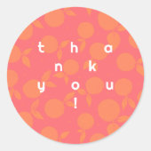 Vielen Dank für die moderne Mandarine Runder Aufkleber (Vorderseite)