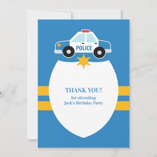 Vielen Dank für die Polizei Theme Card Dankeskarte (Vorderseite)