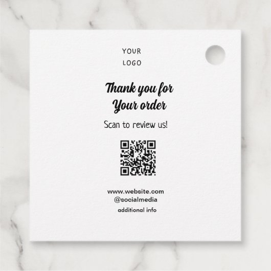 Vielen Dank für die Prüfung Ihrer Bestellung Überp Geschenkanhänger (Rückseite)