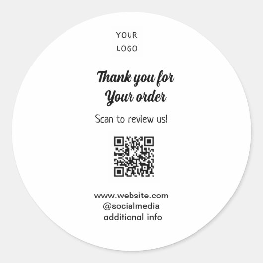 Vielen Dank für die Prüfung Ihrer Bestellung Überp Runder Aufkleber (Vorderseite)