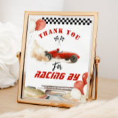 Vielen Dank für die Rennen mit rotem Rennwagen Geb Poster