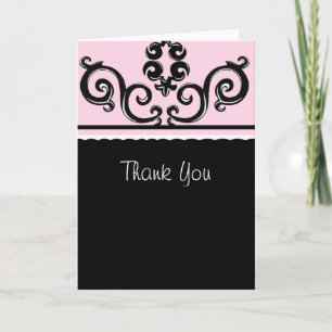 Vielen Dank für die rosa und schwarze Schrift Dankeskarte