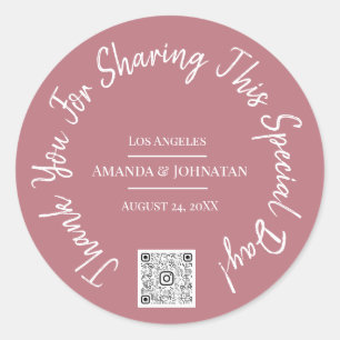 Vielen Dank für die Rose der QR-Logos für Sonderta Runder Aufkleber