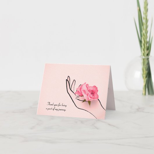 Vielen Dank für die Rose in der Hand Karte (Vorderseite)