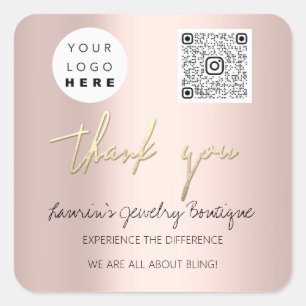 Vielen Dank für die Rose QrCode Online Shop mit Fi Quadratischer Aufkleber