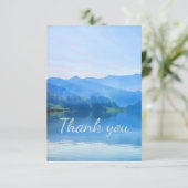 Vielen Dank für die ruhige Seenlandschaft Dankeskarte (Stehend Vorderseite)