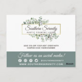 Vielen Dank für die rustikale Südliche Wasserfarbe Postkarte (Rückseite)