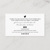 Vielen Dank für die Schwarz-weiße, moderne und min Visitenkarte (Rückseite)