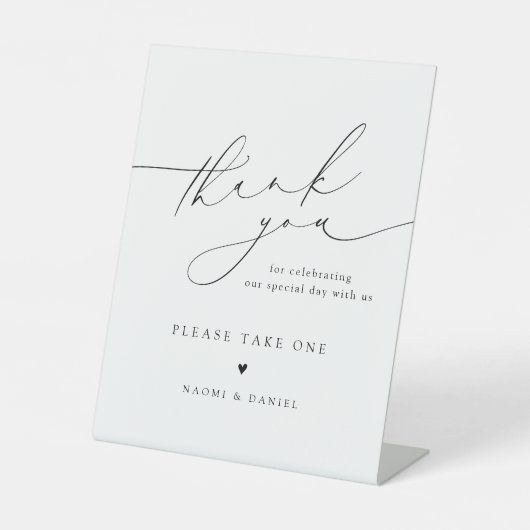 Vielen Dank für die Skript-Gastgeschenke Hochzeite Sockelschild (Vorderseite)