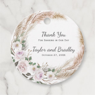 Vielen Dank für die tropische Flora Pampas Grass, Geschenkanhänger