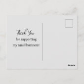 Vielen Dank für die Unterstützung meiner Geschäfts Postkarte (Rückseite)