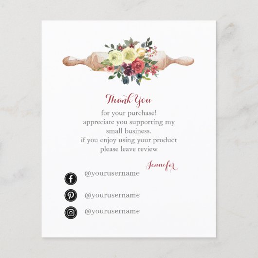 Vielen Dank für die Unterstützung meiner Karte für (Rückseite)