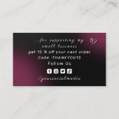 Vielen Dank für die Unterstützung meines dunklen W Visitenkarte (Rückseite)