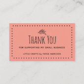 Vielen Dank für die Unterstützung meines kleinen U Visitenkarte (Vorderseite)