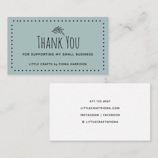 Vielen Dank für die Unterstützung meines kleinen U Visitenkarte (Vorne/Hinten)