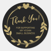 Vielen Dank für die Unterstützung meines Veganen k Runder Aufkleber (Vorderseite)