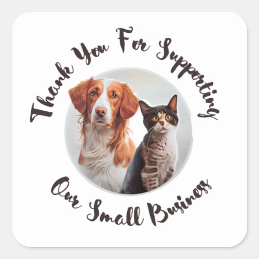 VIELEN DANK FÜR DIE UNTERSTÜTZUNG UNSERER KLEINEN QUADRATISCHER AUFKLEBER (Vorderseite)