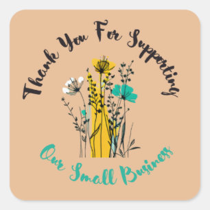 VIELEN DANK FÜR DIE UNTERSTÜTZUNG UNSERER KLEINEN  QUADRATISCHER AUFKLEBER