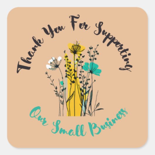 VIELEN DANK FÜR DIE UNTERSTÜTZUNG UNSERER KLEINEN QUADRATISCHER AUFKLEBER (Vorderseite)