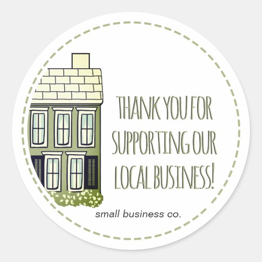 Vielen Dank für die Unterstützung unseres kleinen  Runder Aufkleber (Vorderseite)