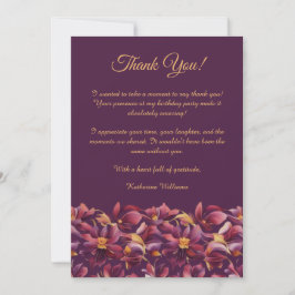 Vielen Dank für die violetten Blumen- Einladung