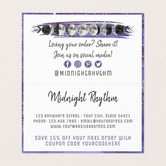 Vielen Dank für die Vollmond-Mondmondflugkarte (Innenseite Aufgefaltet)