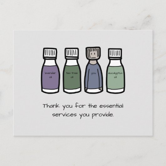 "Vielen Dank für die wesentlichen Leistungen, die  Postkarte (Vorderseite)