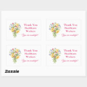 Vielen Dank für die Wildblume der Gesundheitsarbei Rechteckiger Aufkleber (Blatt)