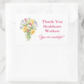 Vielen Dank für die Wildblume der Gesundheitsarbei Rechteckiger Aufkleber (Tasche)