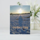Vielen Dank für die Winterszene Dankeskarte (Stehend Vorderseite)