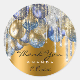 Vielen Dank für Hochzeit Geburtstag Ballons Blue T Runder Aufkleber