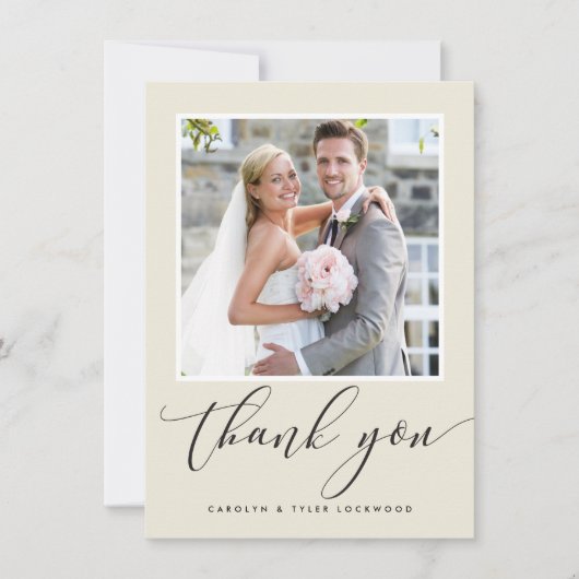 VIELEN DANK FÜR IHNEN Foto modernes kalligraphisch Dankeskarte (Vorderseite)