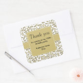 Vielen Dank für Ihr 100. Gold/White Number Pattern Quadratischer Aufkleber (Umschlag)