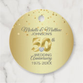 Vielen Dank für Ihr 50. Jahr Goldene Hochzeit Jahr Geschenkanhänger (Vorderseite)